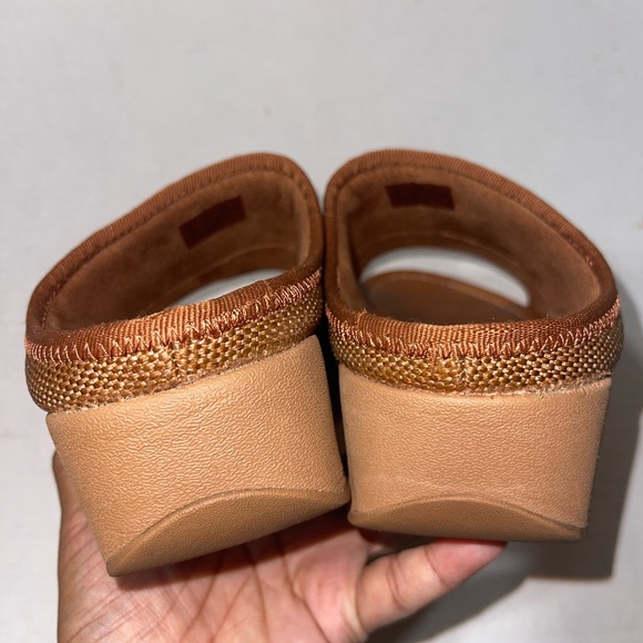 Fit Flop Nova Wedge Bohemian Sandal Fall Leather Brown‎ Sz 7 Comfy Outdoor - Picture 6 of 7